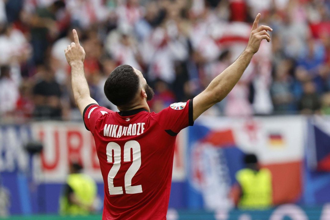 El georgiano Georges Mikautadze celebra un gol, en una foto de archivo. EFE/EPA/ROBERT GHEMENT