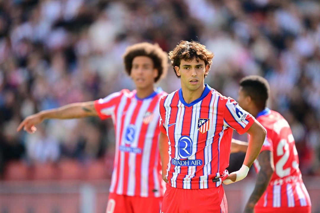 El jugador del Atletico Joao Felix tras lograr el 1-0 durante el partido del Atlético con el Juventus jugado en Gotemburgo, Suecia. EFE/EPA/BJORN LARSSON ROSVALL