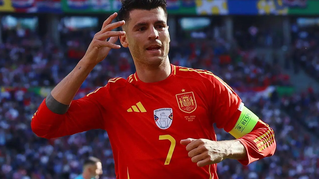 &Aacute;lvaro Morata, autor del primer tanto de Espa&ntilde;a en Alemania 2024. EFE/EPA/FILIP SINGER